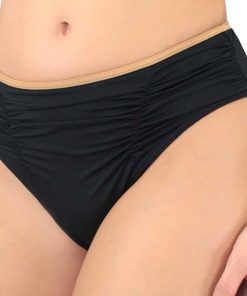 Bas de maillot de bain drapé Venezia - Noir