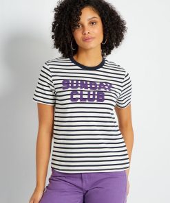 T-shirt manches courtes avec imprimé - Blanc