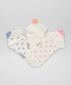 Chaussettes 'coeur' - Lot de 3 - Blanc