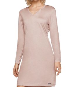 Chemise de nuit manches longues Travel Soft premium - Rose