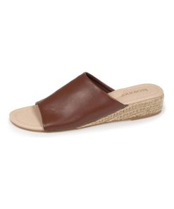 Mules Femme talon bandeau Cognac - Marron