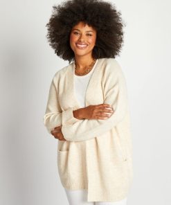 Gilet en maille mi-long - Beige