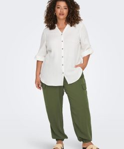 Pantalon fluide 'Only Carmakoma' - Kaki