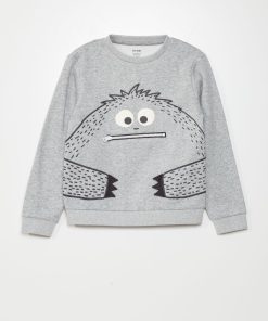 Sweat en molleton ludique - Gris