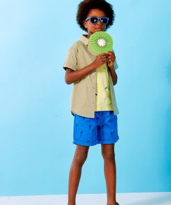 Chemise à manches courtes - Vert gris