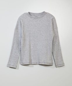 T-shirt côtelé - Gris