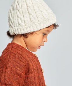Bonnet en maille torsadée - Beige