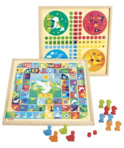 Petits chevaux et Jeu de l'oie - Plateau en bois - N/A