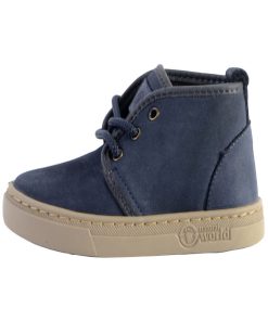 Basket Montante Cuir Natural World Safari - Bleu
