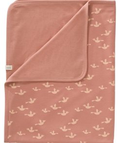 Couverture bébé en coton Oiseau (80 x 100 cm) - Rose