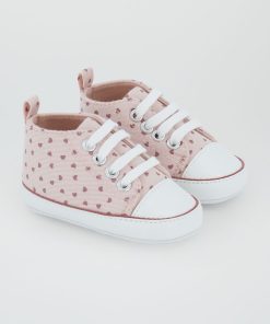 Baskets hautes en toile - Rose