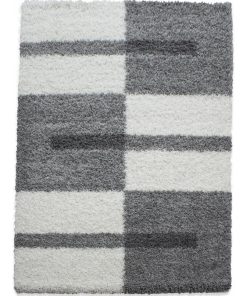 Tapis salon 60x110 SHAGGY GA Argent OEKO TEX idéal pour Salle de bain - Argent
