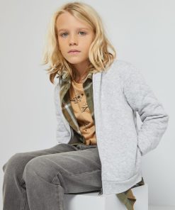 Sweat zippé en molleton - GRIS