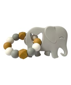 Hochet éléphant silicone - Gris clair