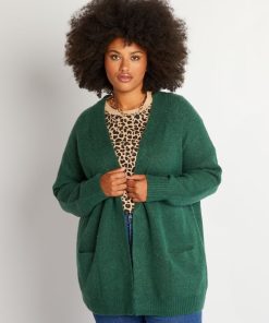 Gilet en maille mi-long - Vert