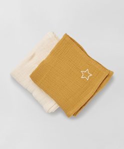 Lot de 2 langes - jaune/ecru