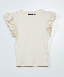 T-shirt à volants - Blanc