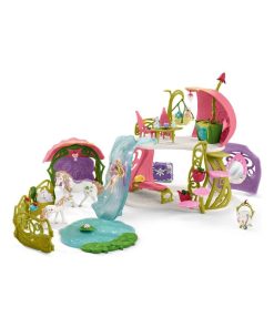 Figurines Bayala : Maison-fleur pailletée avec licornes, lac et écurie - N/A