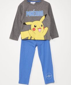 Ensemble pyjama 'Pokemon' - 2 pièces - gris/bleu