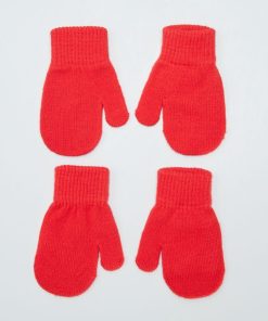 Lot de 2 paires de moufles - Rouge