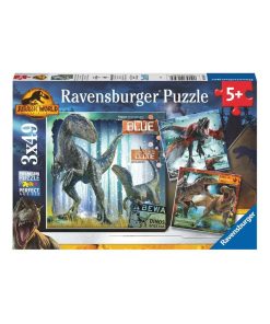 Puzzles T-rex Et Autres Dinosaures 3x49 Pieces - N/A