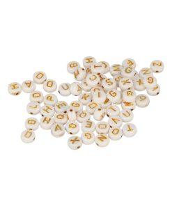 300 perles blanches alphabet - N/A