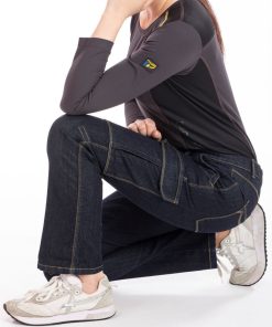 Jeans de travail multi poches stretch brut BETTYA - Bleu