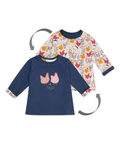 T-Shirt Bébé Bio Réversible Cocotte - Bleu marine