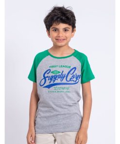 T-shirt manches courtes col rond pur coton NECHIN-J - Vert