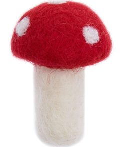 Champignon en feutrine 6 x 4 cm - Rouge
