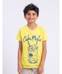 T-shirt manches courtes col rond pur coton NOGAN-J - Jaune