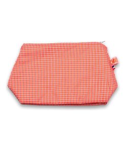 Trousse de Toilette en Coton Bio Vichy - Orange