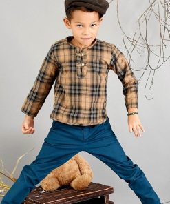 Chemise intersaison  carreaux marron ROBINSON - 'LA FAUTE A VOLTAIRE' - Marron