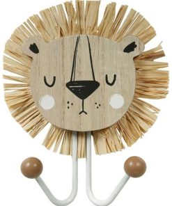 Lot de 3 patères Lion - Beige