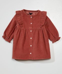Robe en velours côtelé - Rose