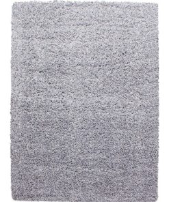 Tapis shaggy 240x340 SHAGGY LI Argent OEKO TEX idéal pour Salle à manger - Argent