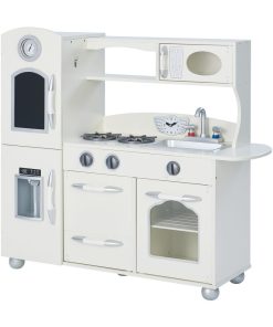 Cuisine de jeu enfant dinette en bois blanche fille garçon mixte Teamson Kids TD-11414W - N/A