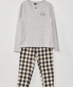 Pyjama long 'renard' - Gris