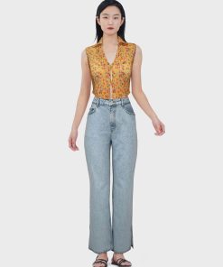 Crop top imprimé 'fleuri' - imprimé fleurs