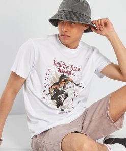 T-shirt à manches courtes 'Attaque des Titans' - blanc
