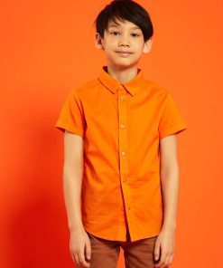 Chemise à manches courtes - Orange