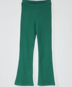 Pantalon en maille côtelée - Vert