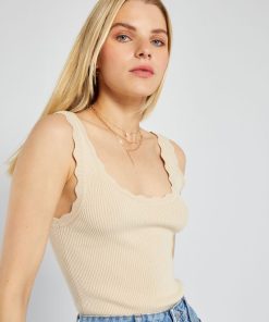 Débardeur côtelé 'JDY' - Beige