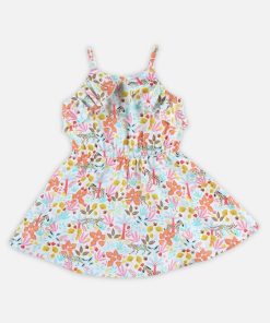 Robe fines bretelles fleurie - Bleu