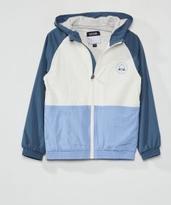Blouson déperlant color-block - Bleu