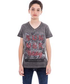 T-shirt col V NOGOTA BOY - Gris foncé