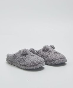 Chaussons mules animaux - Gris