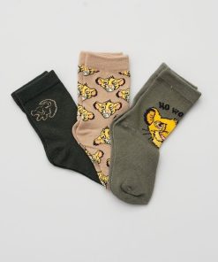 Lot de 3 paires de chaussettes 'Roi Lion' - Vert
