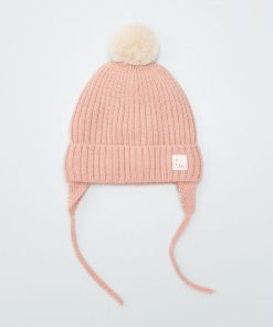 Bonnet péruvien avec doublure sherpa - rose