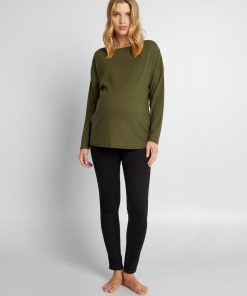 Tee-shirt grossesse matière pull - Kaki